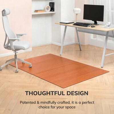 Anji Mountain Standard Bamboo Carpet & Hard Floor Chair Mat, 48" x 72", Walnut (AMB24055)