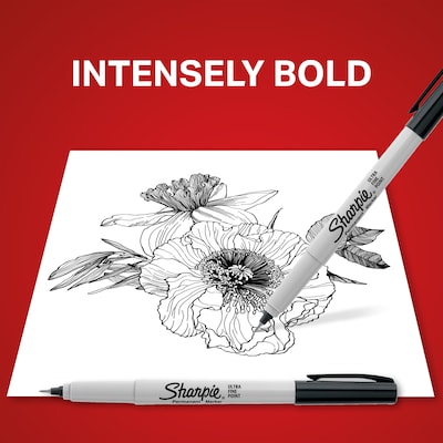 Sharpie Permanent Marker, Ultra Fine Tip, Red, Dozen (37002)