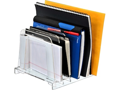 Azar Acrylic Compact File Sorter, Clear (300358)