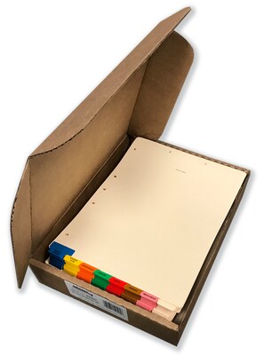 Tabbies Bottom Tab Patient Chart Index Divider Set, 8-Tab, Ivory, 40/Box (54500)