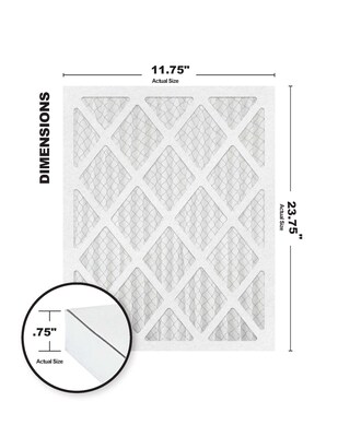 Brighton Professional™ MERV 13 12 x 24 x 1/11.75 x 23.75 Pleated Air Filter, 4/Pack (FD12X24N_4