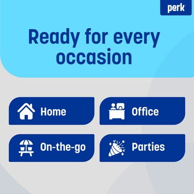Perk™ Heavy-Weight Paper Plates, 10", Blue/White, 125/Pack (PK54330)