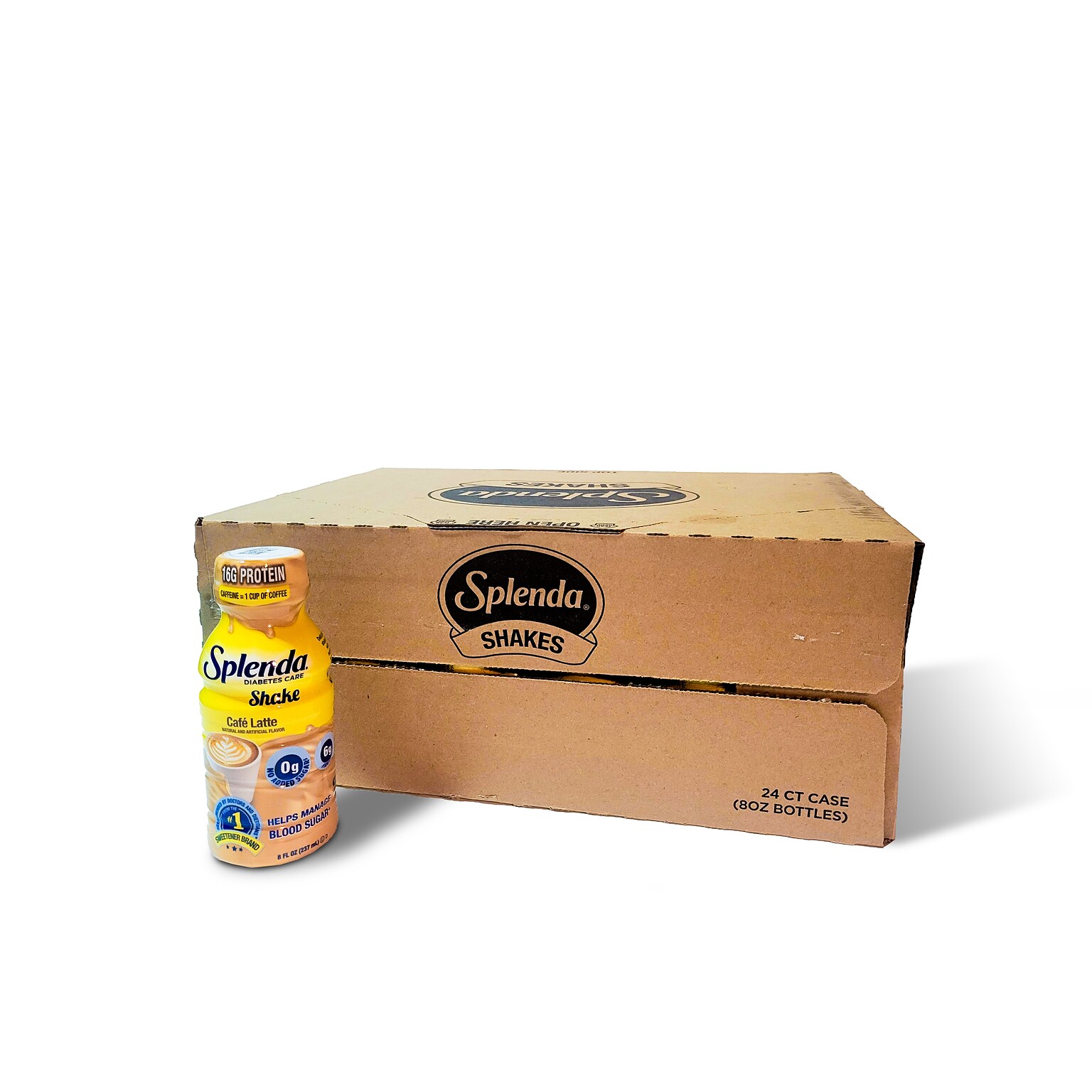 Splenda Diabetes Care Sugar-Free Café Latte Shake, 8 oz., 24 Bottles/Carton (SP20252490)
