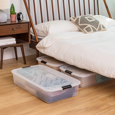 Iris 50 Quart Storage Container, Plastic, Clear, 3/Pack (100147)