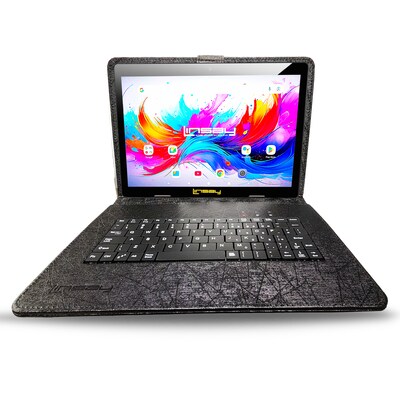 Linsay F10 Series 10.1" Tablet, Wi-Fi, Octa Core, 256GB eMMC, Android 15, with Black Unique Oracle Keyboard Case & Briefcase