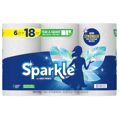 Sparkle Pick-a-Size with Thirst Pockets Paper Towels, 2-ply, 165 Sheets/Roll, 6 Rolls/Pack (22269501