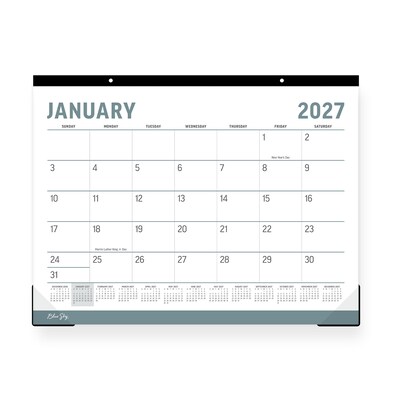2027 Blue Sky 17 x 22 Monthly Desk Calendar, Gray/White (161000)