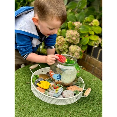 Yellow Door Sensory Play Stones Fish, Assorted Colors, 8/Pack (YUS1236)