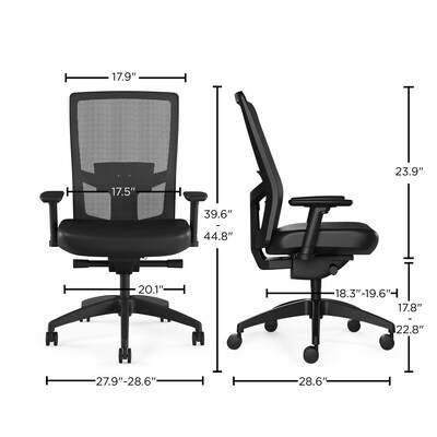 Union & Scale™ Workplace2.0™ 500 Series Vinyl and Mesh Task Chair, Black (51974)