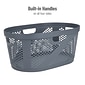 Mind Reader 10.57-Gallon Laundry Basket with Handles, Plastic, Gray (HHAMP40-GRY)