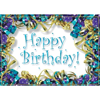 Ringed In Ribbon Birthday Greeting Cards; Stock Verse Included; Boxed Set of 25 Cards and Envelopes
