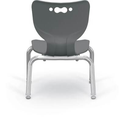 MooreCo 10" Hierarchy Student Chair with 4 Legs, Grey/Chrome Base (703673561723)
