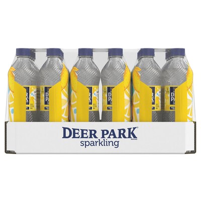 Deer Park Lemon Flavored Sparkling Water, 16.9 oz., 24 Bottles/Carton (12349497/122056)