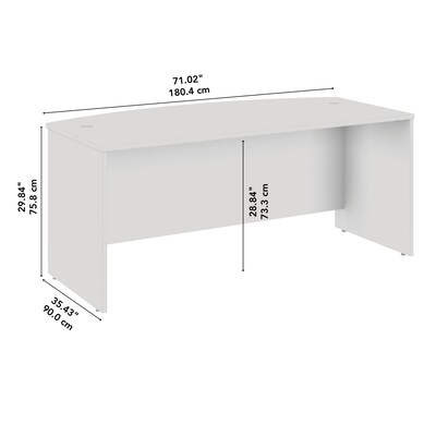 Bush Business Furniture Studio C 72"W Bow Front Desk, Natural Elm (SCD172NE)