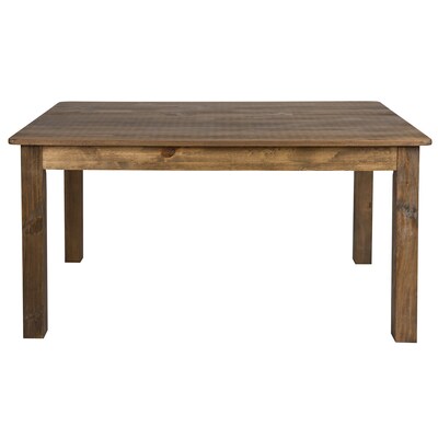 Flash Furniture HERCULES Series 38" Farm Dining Table, Rustic Pine (XAF60X38)