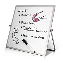 Flipside Double Sided Magnetic Dry-Erase Mobile Whiteboard Flip Easel, 12 x 12 (FLP50005)