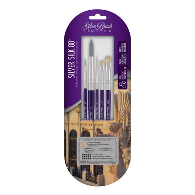 Silver Brush Silver Silk 88 SH 5-Piece Decorative Painting Brush Pack (SLVSK8105S)