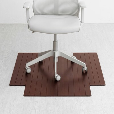 Anji Mountain Standard Bamboo Carpet & Hard Floor Chair Mat with Lip, 36 x 48, Dark Cherry (AMB24004)