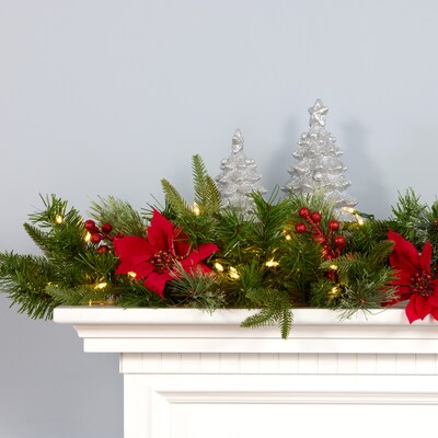 National Tree Company 4 Colonial Garland with Battery Operated LED Lights (QPECO8-301-4A-B)