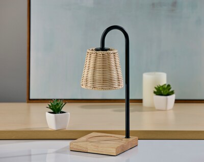 Simplee Adesso Ridgley Candlewarmer 13.25" Halogen Table Lamp, Black (SL1190-01)