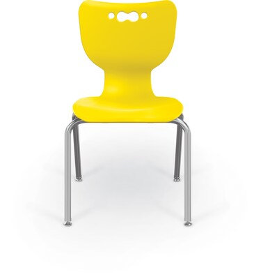 MooreCo 18" Hierarchy Student Chair with 4 Legs, Yellow/Chrome Base (703673611077)