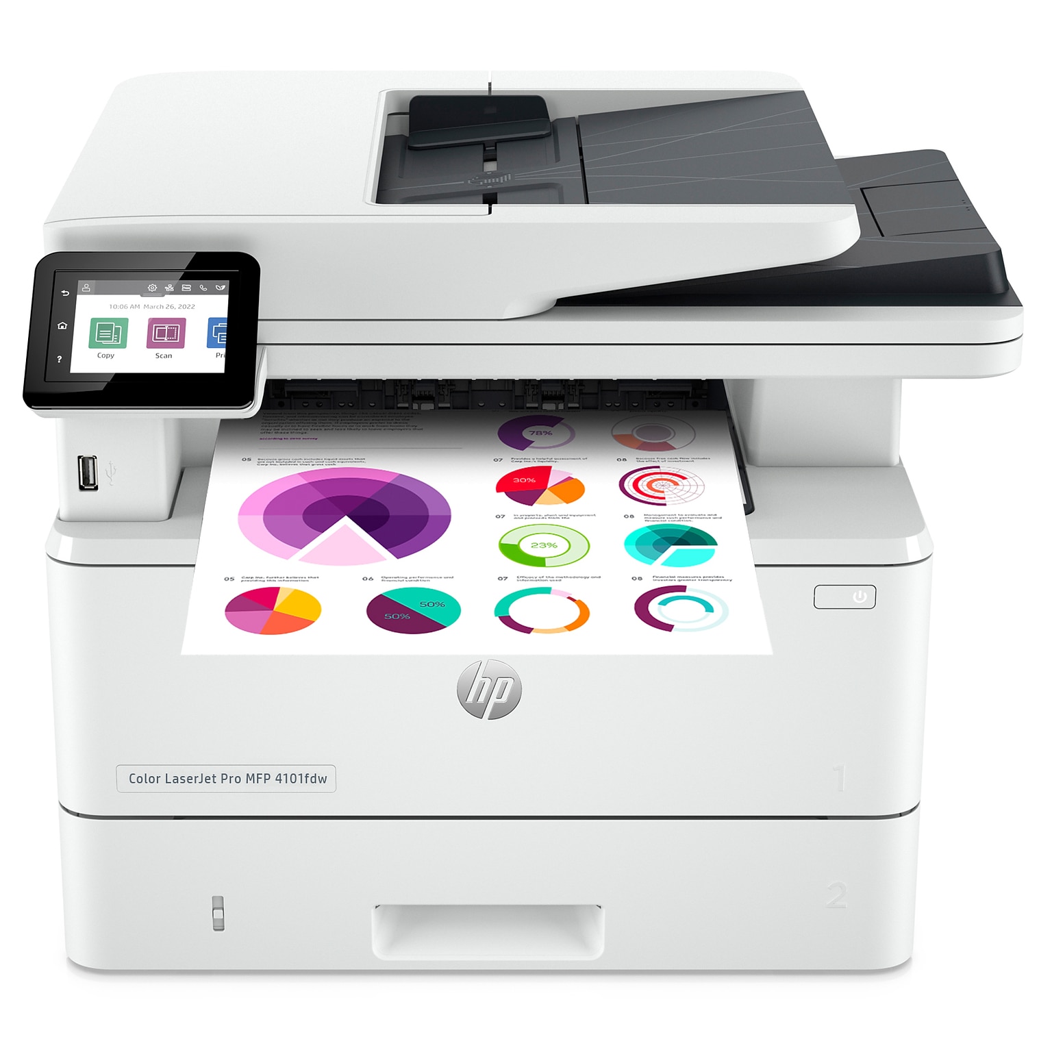 HP LaserJet Pro MFP 4101fdw Wireless Black & White Laser Printer, All-In-One, Print, Scan, Copy, Fax, Best for Office (2Z619F)
