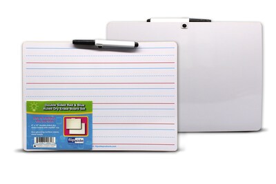 Flipside Dry-Erase Mobile Lined Whiteboard with Pen and Eraser, 0.75 x 1, 12/Pack (19134)