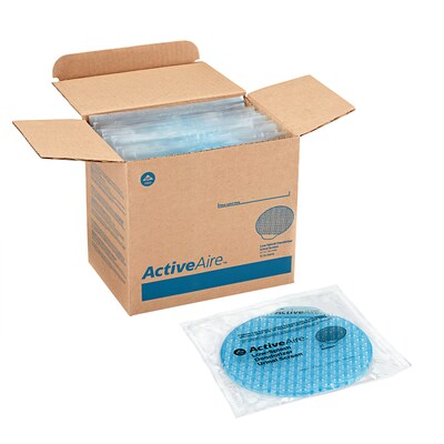 ActiveAire Low Splash Anti-Splash Urinal Screen, Coastal Breeze Scent, Blue, 12/Pack (48260)