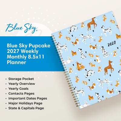 2027 Blue Sky 8.5" x 11" Weekly & Monthly Planner, Blue (164031)