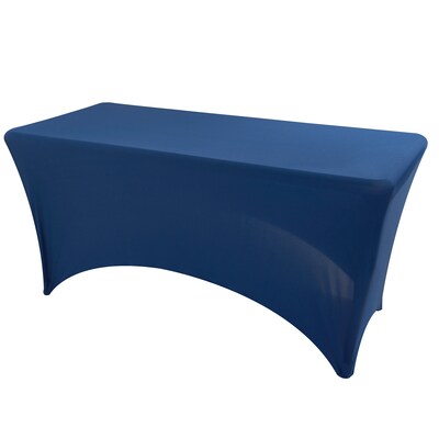 Iceberg 72"L x 30"W Stretch-Fabric Table Cover, Blue (16526)