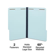 Staples® 60% Recycled Pressboard Classification Folder, 1 Expansion, Legal Size, Blue, 25/Box (ST50