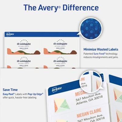 Avery Easy Peel Inkjet Shipping Labels, 2 x 4, Matte Clear, 250 Labels/Pack (8663)