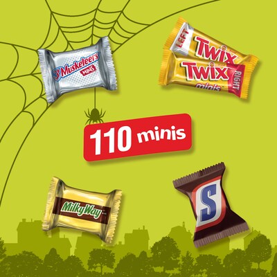 Mars Halloween Minis Milk Chocolate Variety Candy Pack, 30.63 oz., 110 Pieces (461993)
