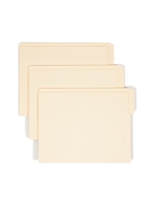 Smead Shelf-Master Recycled End Tab File Folder, Straight Cut, Letter Size, Manila, 100/Box (24135)