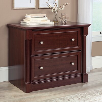 Sauder Palladia 2-Drawer Lateral File Cabinet, Letter/Legal Size, 37"W x 22"D, Select Cherry (412015)
