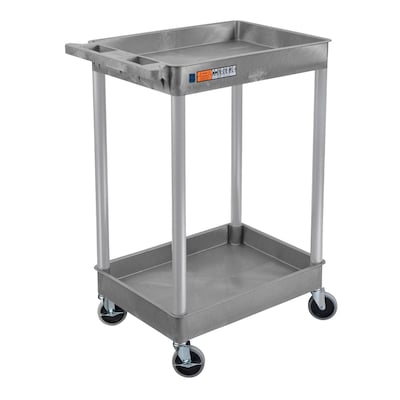 Luxor ENDURA 2-Shelf Utility Cart, Gray (STC11-G)