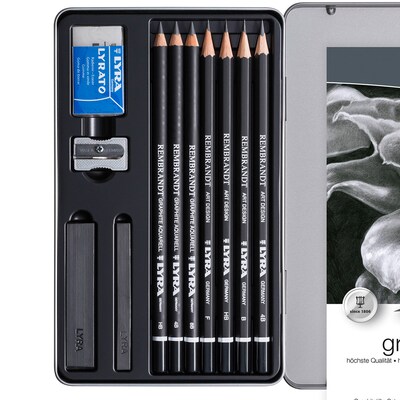 Lyra Rembrandt Graphite Sketching Set Tin, Assorted Colors, 11/Pack (LYXL2051111)