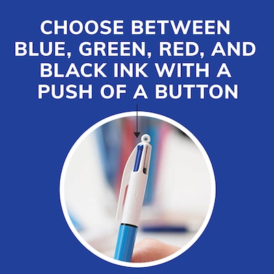 BIC 4-Color Retractable Ballpoint Pen, Medium Point, 1.0mm, Multicolor, Dozen (MM11-AST)
