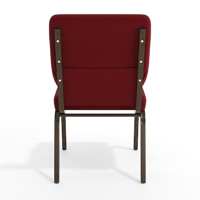 Flash Furniture HERCULES Series Fabric Stacking Church Chair, Burgundy/Gold Vein Frame (XCH60096BY)