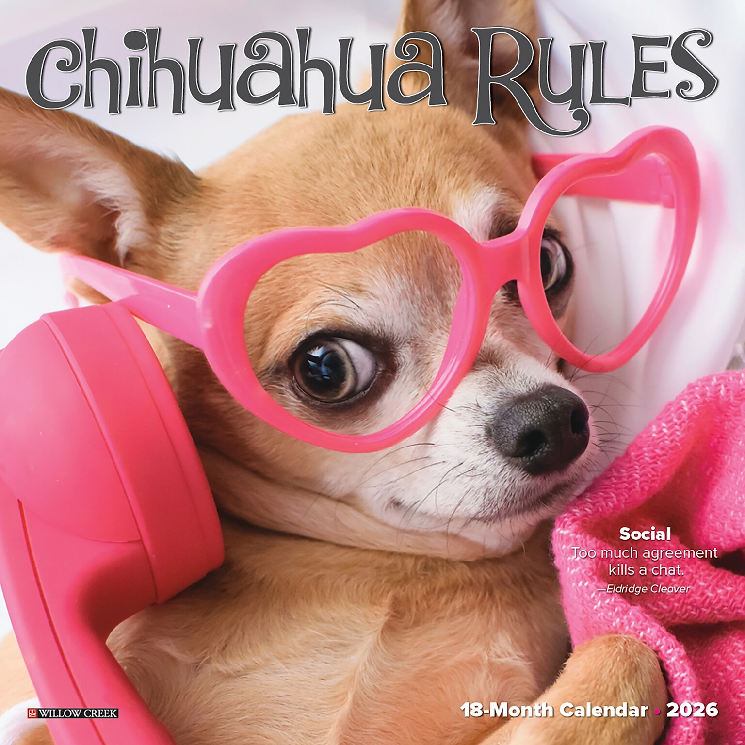2026 Willow Creek Chihuahua Rules 7 x 7 Monthly Wall Calendar (53508)