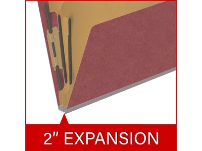 Medical Arts Press Pressboard Classification Folder, 2 Dividers, 2" Expansion, Letter Size, Dark Red, 10/Box