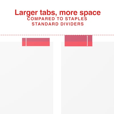 Staples Insertable Paper Dividers, 5-Tab, Customizable Binder Dividers for Office & School