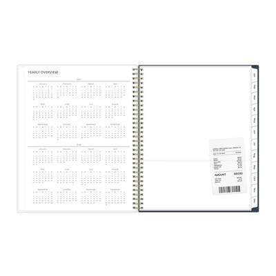 2027 Blue Sky Ashlyn 8.5" x 11" Calendar Year Weekly & Monthly Standard Planner, Plastic Cover, Navy