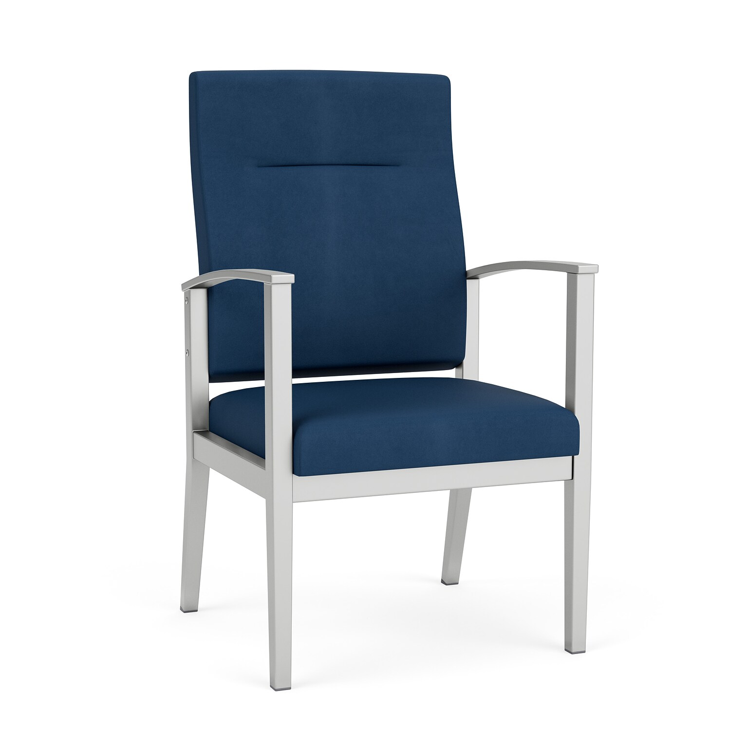 Lesro Amherst Steel Vinyl Guest Chair, Patriot Plus Blue Ridge/Silver (AS1108.SSV-01PPBR)