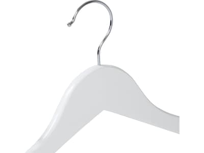 Honey-Can-Do Wood Nonslip Hanger, White, 24/Pack (HNG-09407)