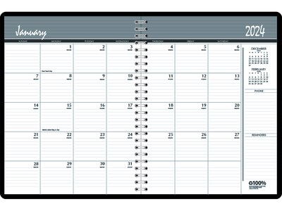 2024 House of Doolittle 8.5 x 11 Monthly Appointment Book, Black (262-02-24)