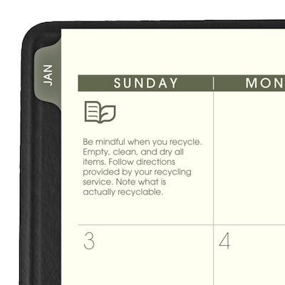 2027 AT-A-GLANCE Recycled 9" x 11" Monthly Planner, Faux Leather Cover, Black (70-270G-05-27)