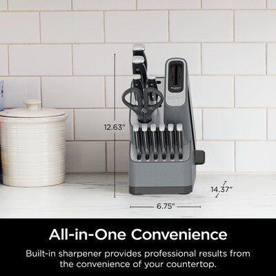 Ninja Foodi NeverDull Premium K32012 Stainless Steel Knife System with Built-in Sharpener, 12 Pieces (K32012)