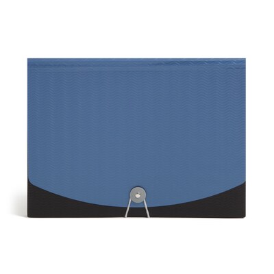 Smead Heavy Duty Expanding File with Flap & Elastic Cord Closure, Letter Size, 12 Pockets, Blue/Black (70863)