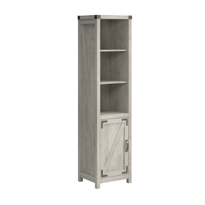 Bush Furniture Knoxville 72"H 5-Shelf Bookcase with Door, Cottage White (CGB118CWH-03)